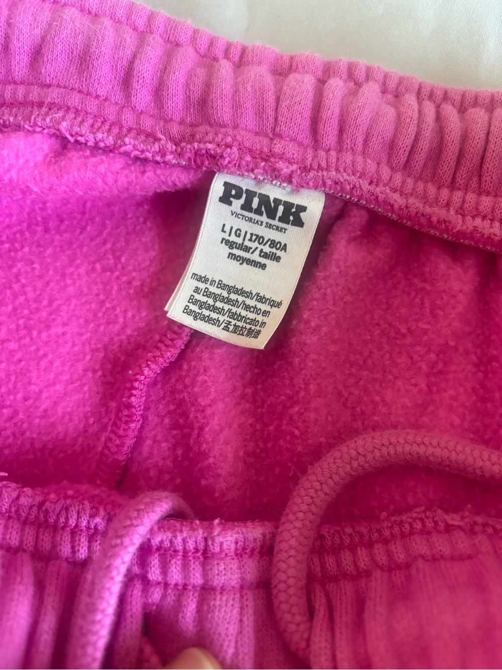 PINK Victoria's Secret Hot Pink Cozy Joggers size L 💗 - Picture 3 of 8